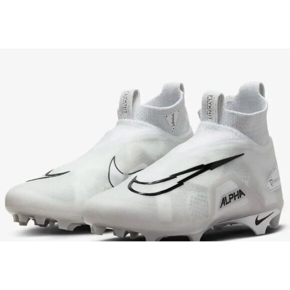 Nike Men's Alpha Menace Elite 3 Mid Football Cleats CT6648-109 White Size 7.5